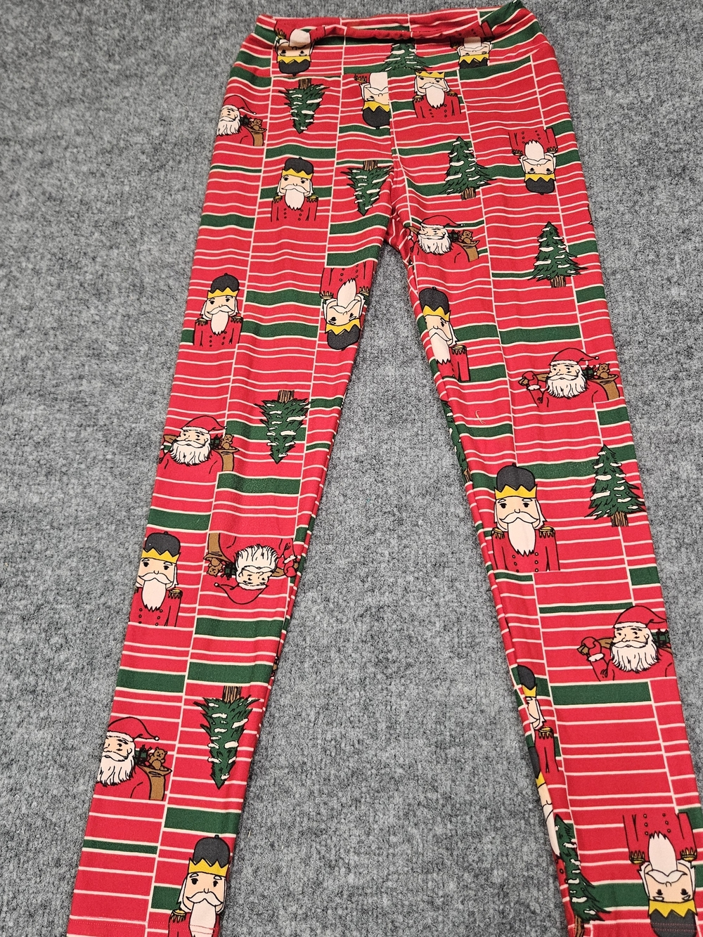 Loungefly Striped Christmas Leggings in Red & Green Like New